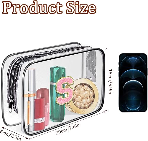Miniatura 2 de Fodofodo Bolsa de aseo transparente, bolsa de aseo portátil de viaje, bolsa de maquillaje impermeable, organizador de almacenamiento de cosméticos