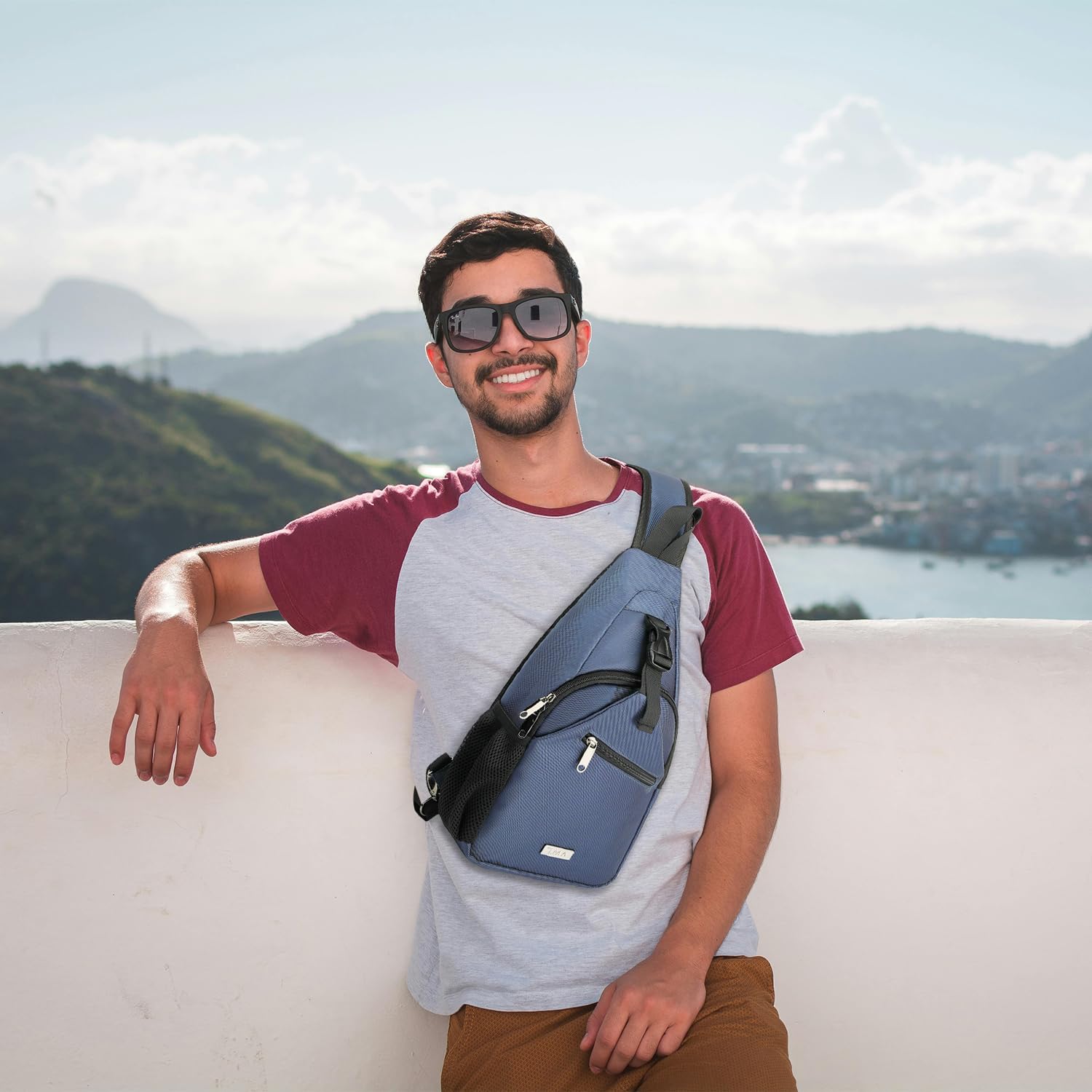 AMJ Tactical Chest Sling Bag for Men,Theft Crossbody Bag,Lightweight Hiking Shoulder Pack for Cycling, Travel, Camping - Image 6