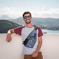 Vista 24 de AMJ Bolso bandolera para hombres y mujeres, mochila de hombro casual, mochila de pecho para senderismo y viajes