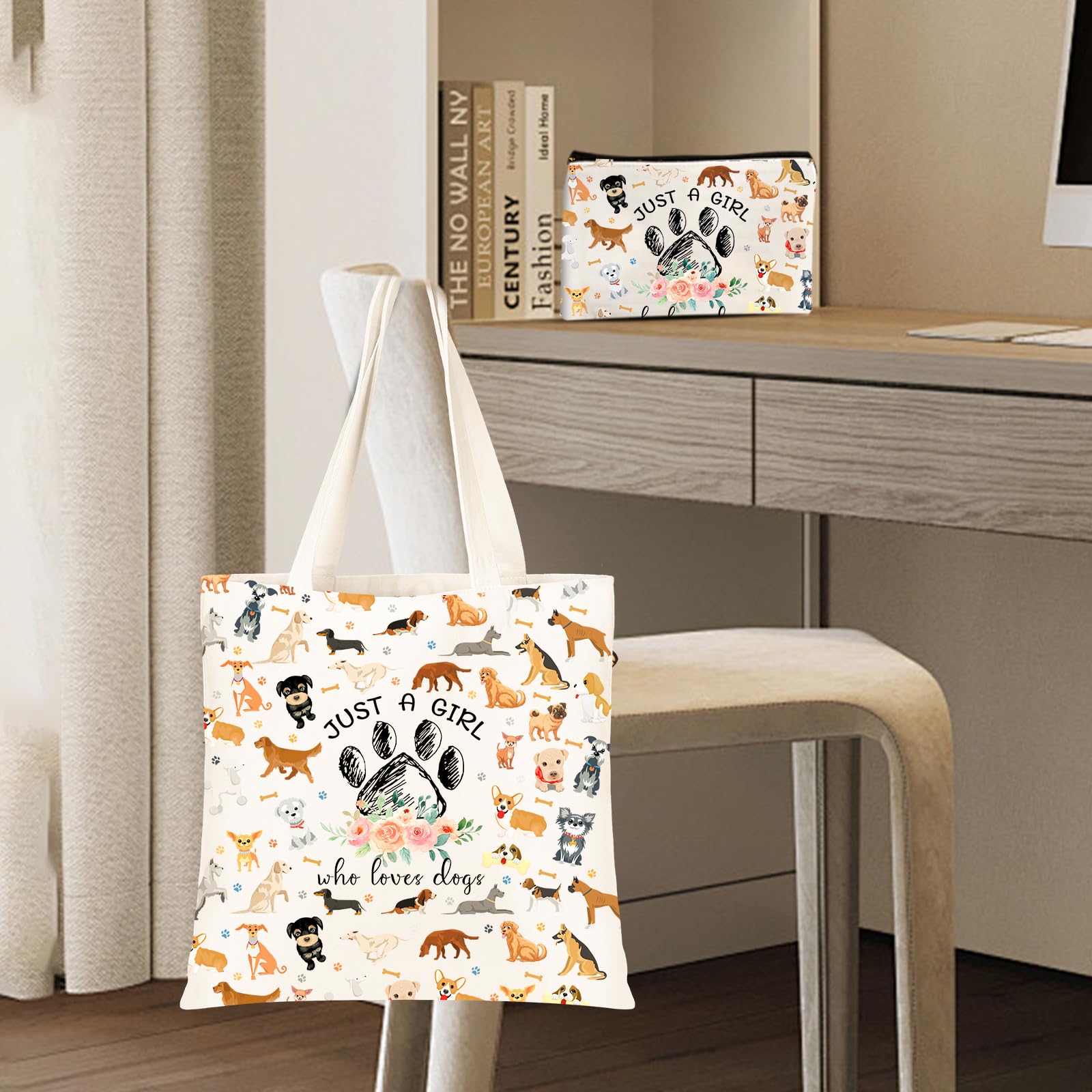 Lovely Puppy Themed Grocery Bag – Reusable Canvas Tote For Dog Moms, Birthday & Christmas Gift - View #10