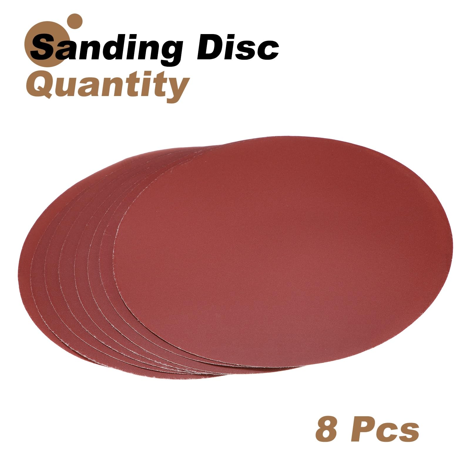 QUARKZMAN 8 Piezas De Discos De Lijado De 12 Pulgadas Con Adhesivo PSA, Grano 400 De Óxido De Aluminio, Papel De Lija Redondo Sin Agujeros Para, Metal