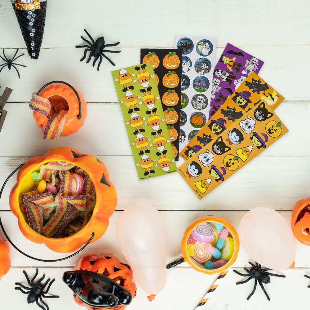 ArtCreativity 1000+ Assorted Halloween Stickers for Kids, 100 Bulk Stickers Sheets, Made in USA, Great for Halloween Party Favors, Treats, Décor, Goodie Bags, Great Gift for Kids