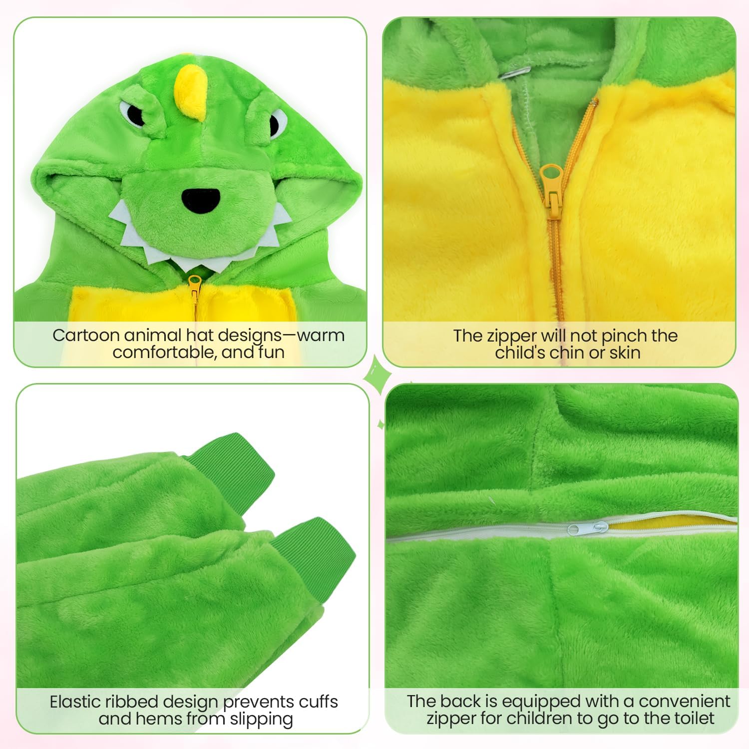 Unisex Kids Animal Onesie Pajamas, Flannel Halloween Cosplay Costume for Boys Girls... - Image 5