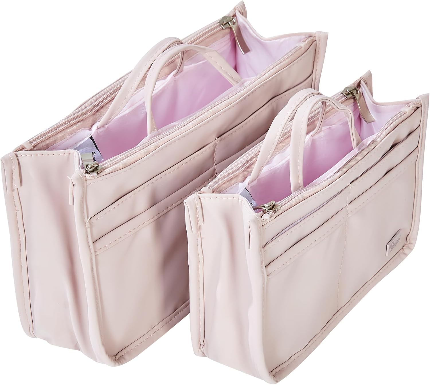 Periea 'Layla' Set of 2 Handbag Organizers - Small and Medium - Silver