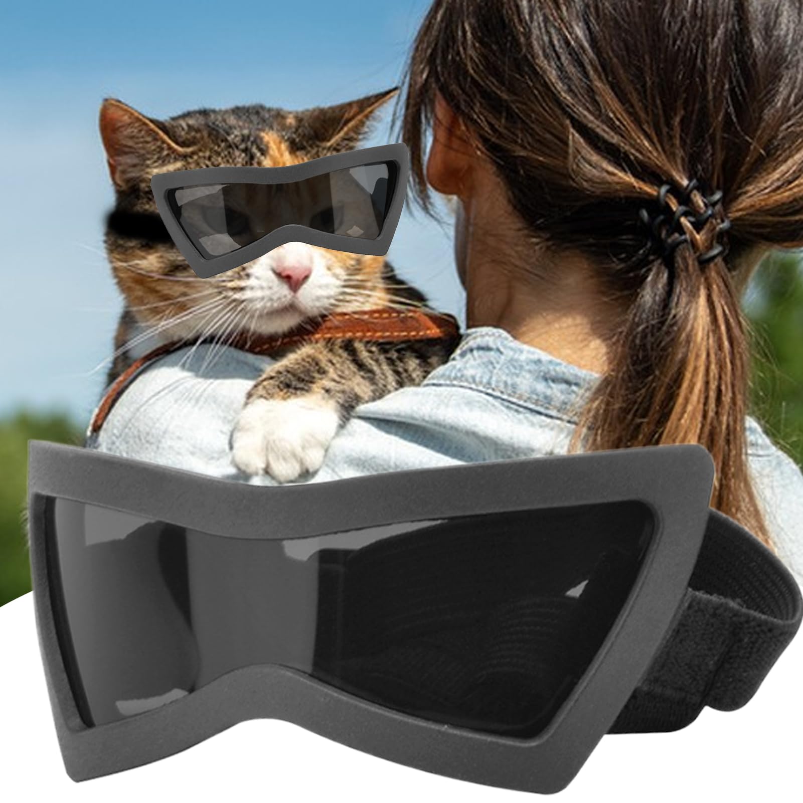 Occhiali Per Cani Protezione UV, Antipolvere, Occhiali Per Animali, | Occhiali Da Sole Antivento Per Cuccioli Cinturino Regolabile per Spiaggia Moto Escursioni Passeggiata Gat