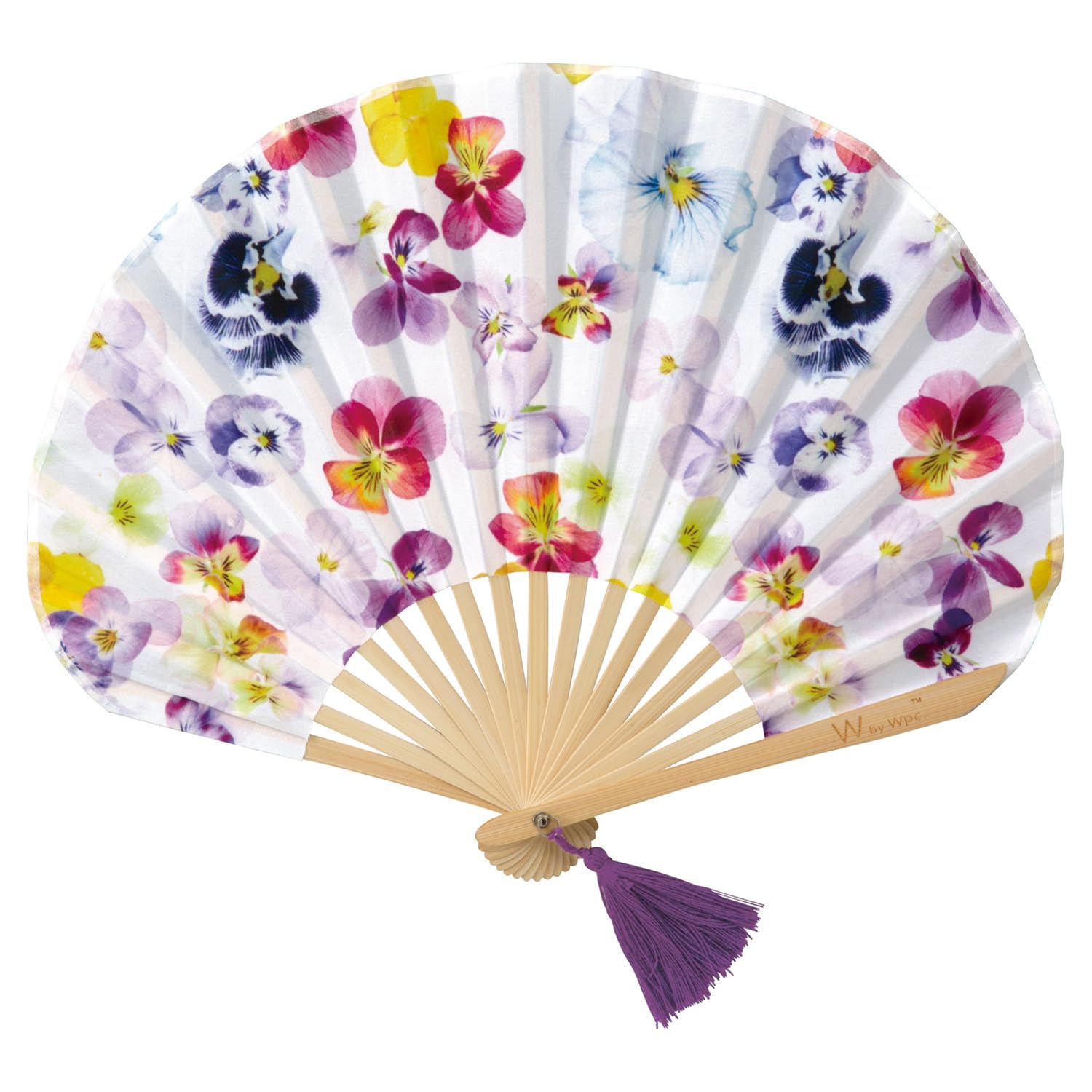 黒い花柄のプラスチック扇子 atake1418-1.jpg