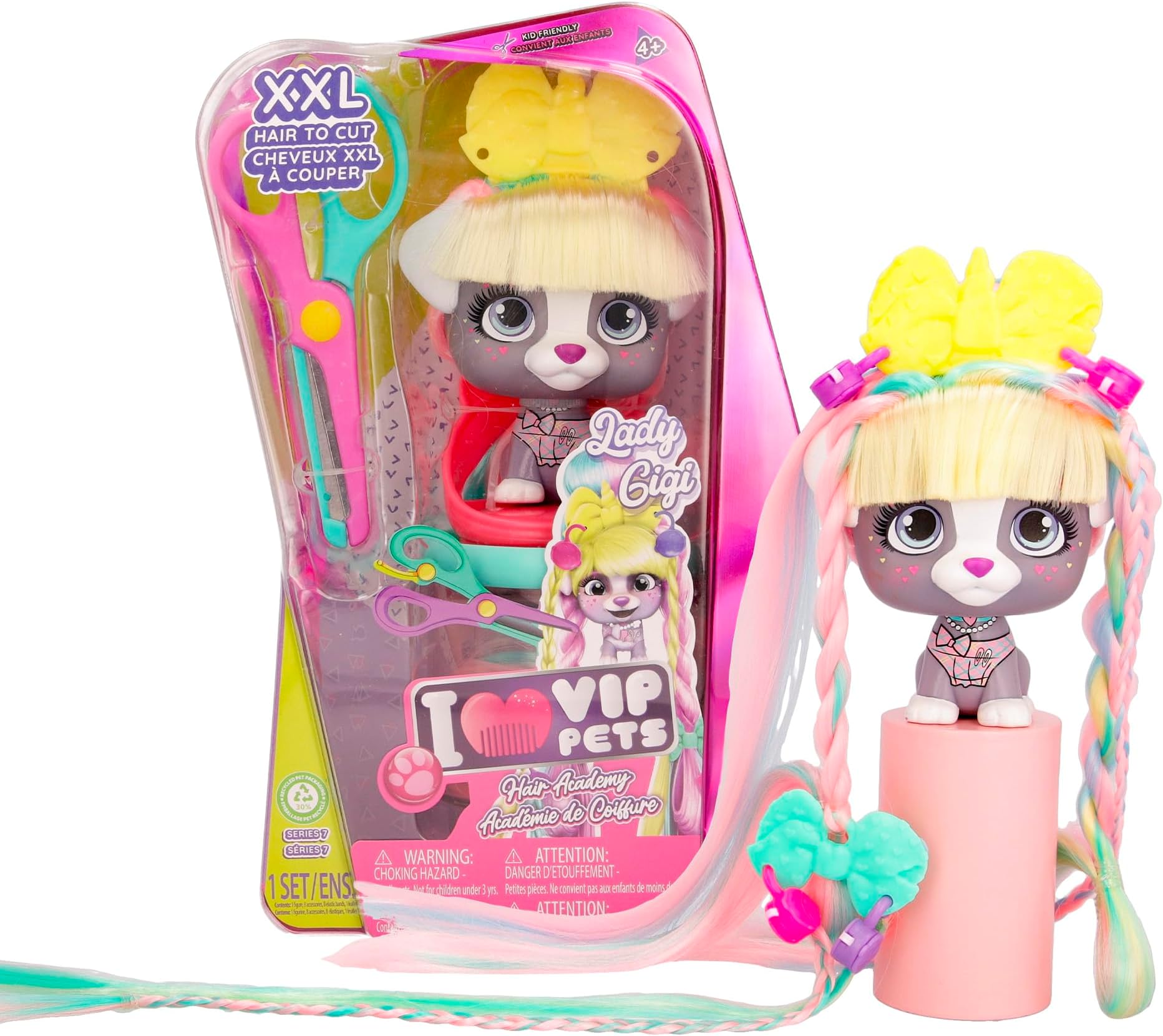 VIP PETSLady Gigi Collectible Dog Doll with XXL Hair for Styling, Cutting and Creating Individual Hair Extensions, Gift Toy for Children from 3 Years