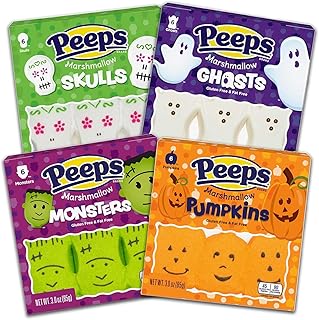 PEEPS Halloween Marshmallow Candy Bundle, Skulls, Monsters, Pumpkins, Gh...