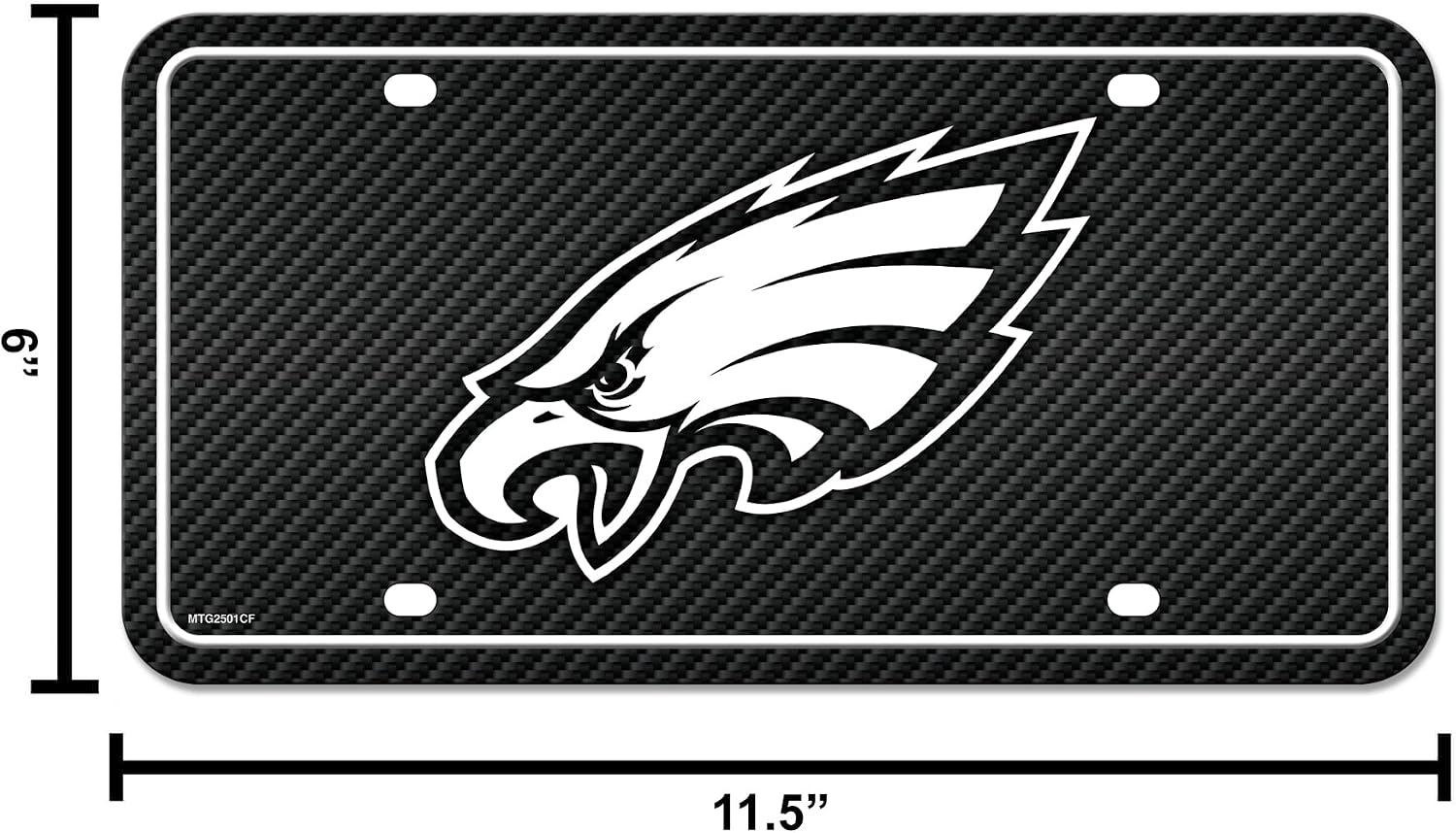 NFL Rico Industries Carbon Fiber Metal Tag Metal Auto Tag 8.5" x 11" - Great for Truck/Car/SUV image 5