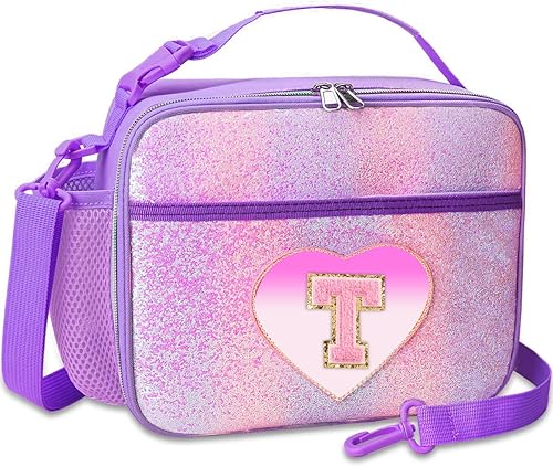 Miniatura 58 de RHCPFOVR Lonchera con inicial para niños, lonchera aislada para niños y niñas, lonchera lavable y lonchera reutilizable a prueba de fugas para la