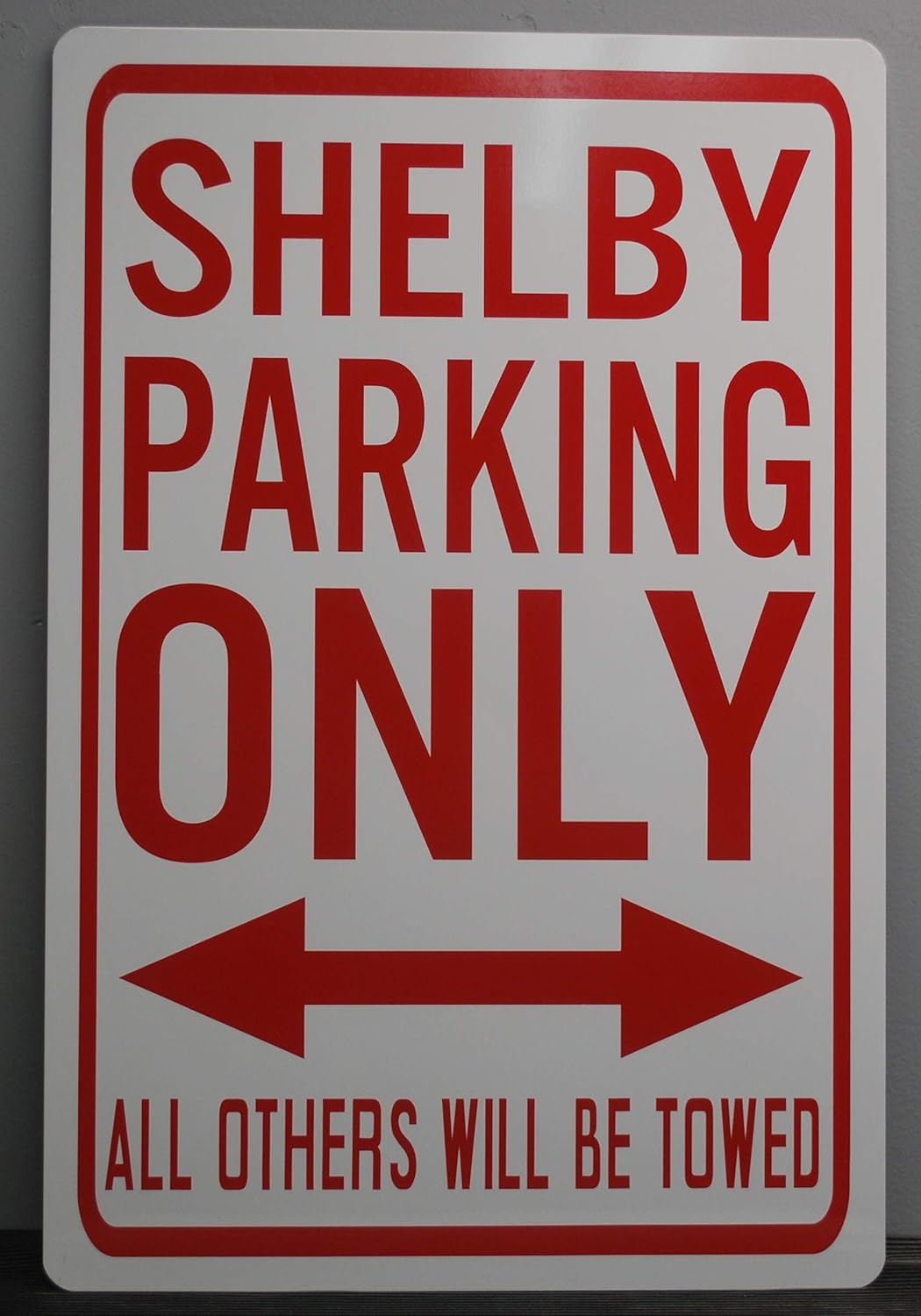 Parking Only Metal Street Sign 12x18 Compatible with Shelby Ford Mustang Cobra GT Daytona Hot Rod Muscle Car Custom Classic Racing Performance Motorsports Club Bar Garage Man Cave Wall Art Gift