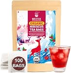 WT WEETEE Organic Roasted Sacs de thé à base de racines de dandelion, thé à l'herbe de dentelion 100 Compte, sans caféine, soutien santé, vitamines riches