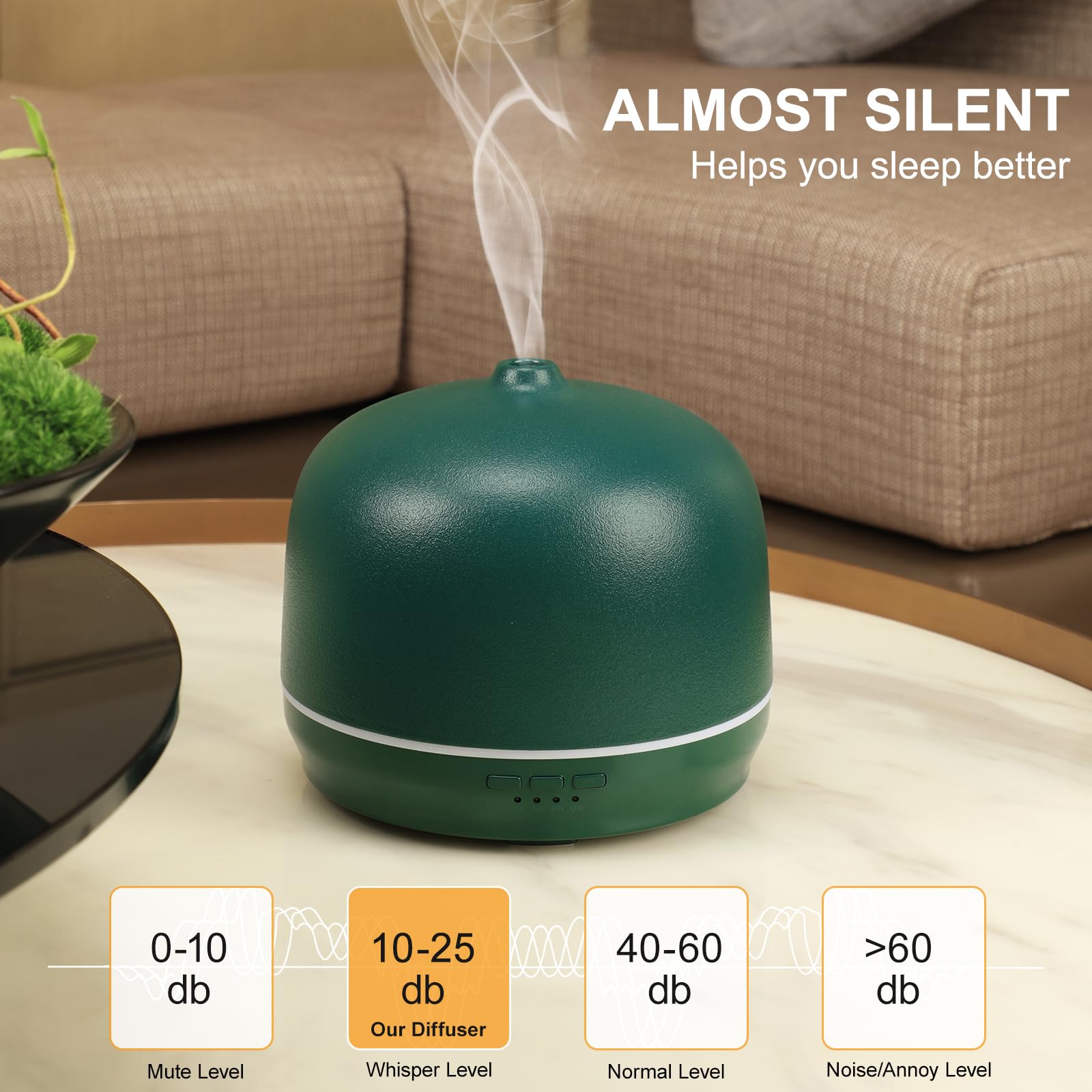 Diffusore di oli essenziali in ceramica per la casa, grande stanza, 500 ml, diffusore d'aria per aromaterapia, diffusore d'aria per camera da letto, dissipatore di aromi ad ultrasuoni con