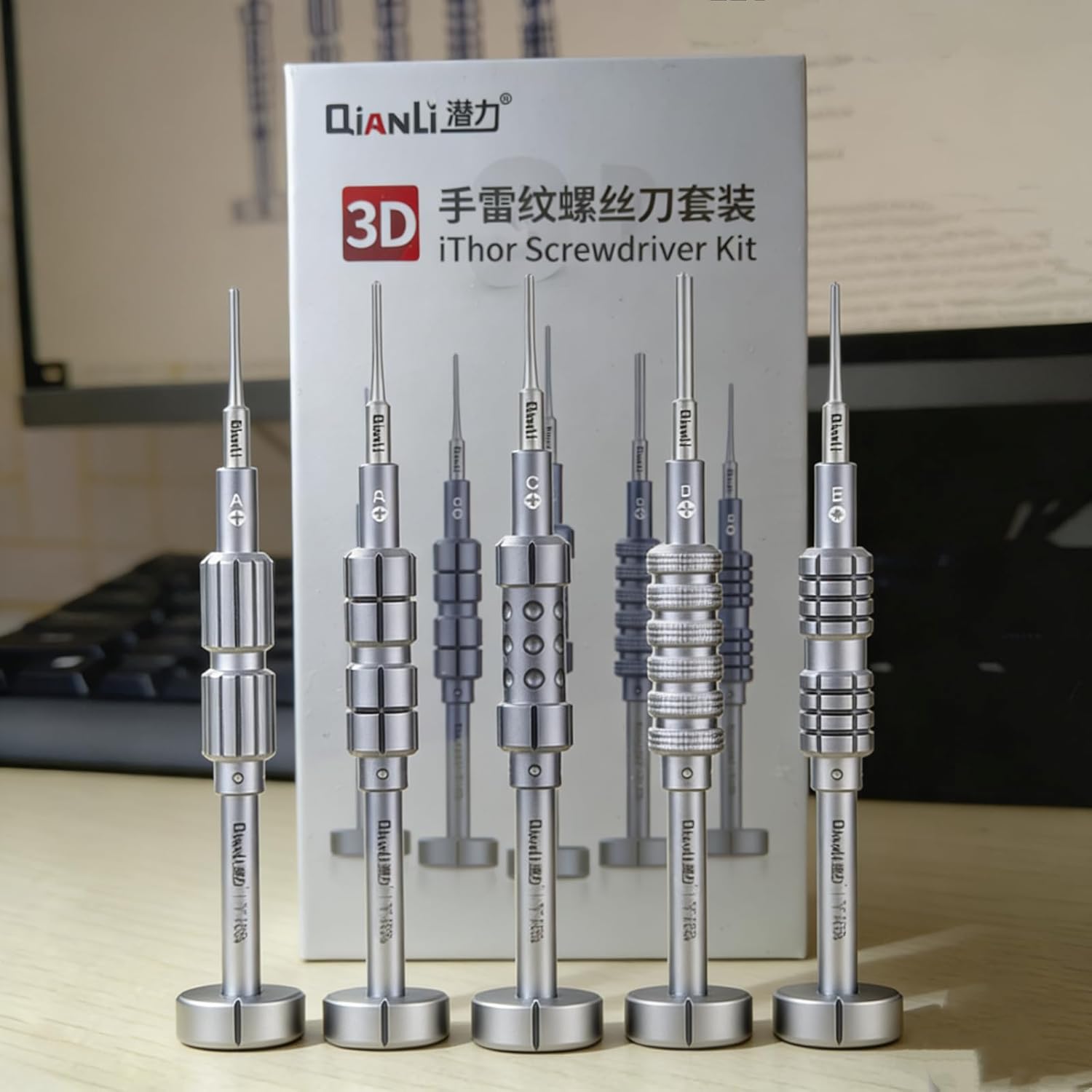 QiaNLI 5PCS iTor of 3D Screwdriver Bits Set for Phone Repair - Grenade Grip, Precise Disassembly for Apple Huawei Samsung - A/B/C/D/E Types Screwdriver.ToolPlus Precision Disassembly Screwdriver