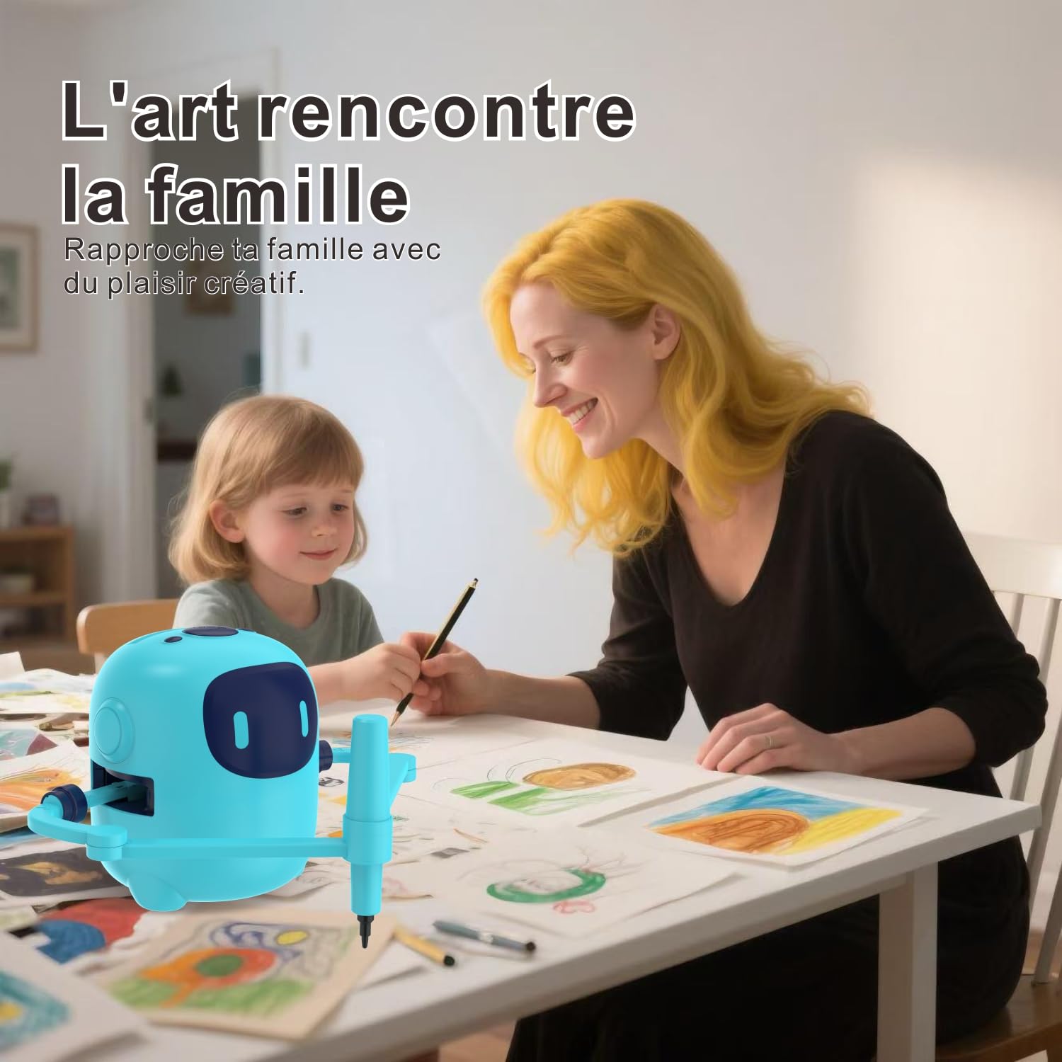 Robot Dessinateur Enfant Drawing Robot for Kids with 150 Cards and 17 Stylos à Dessiner Magic Cadeaux pour Enfants garçons et Filles