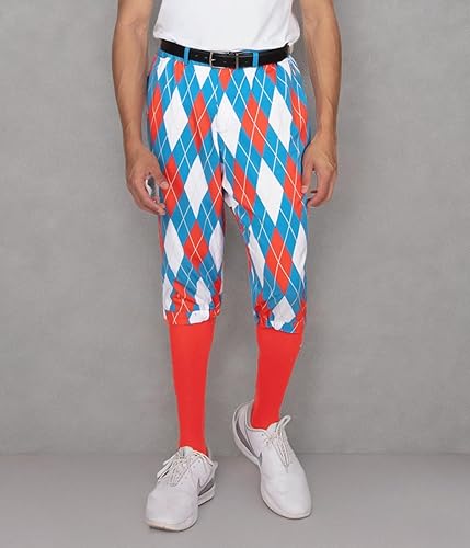 Miniatura 5 de Tipsy Elves Pantalones de golf para hombre, calcetines a juego incluidos, pantalones deportivos para hombre con diseños que cambian el juego