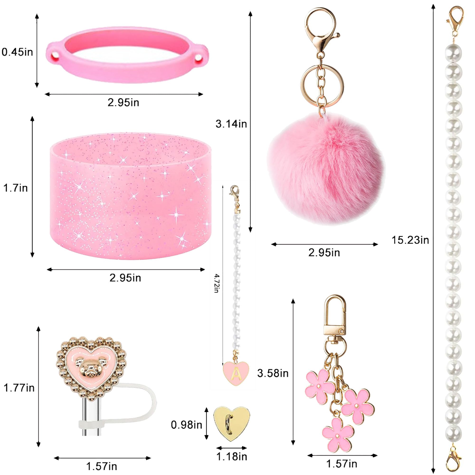 Stanley Cup Accessories Set - Shining Boot, Pearl Strap, Straw Cover & Charms - View #6