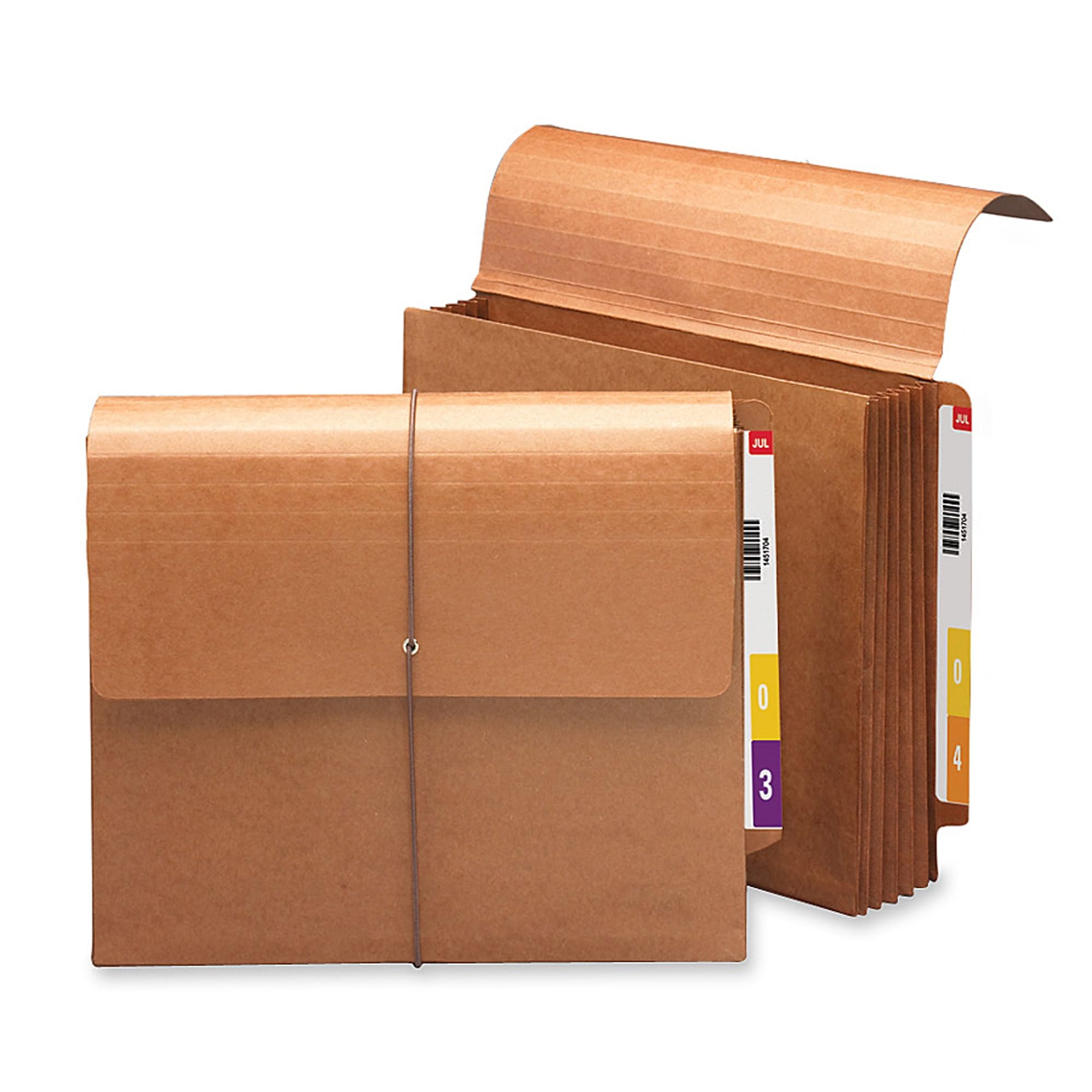 Smead End Tab Wallet, 5-1/4" Expansion, Flap and Cord Closure, Letter Size, Redrope, 10 per Box (71144)