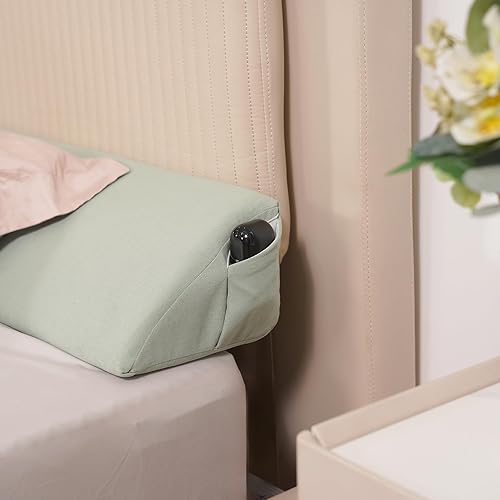 Aurako Almohada de cuña para cama tamaño California King, almohada para cabecero, relleno de huecos de cama triangular, cuñas de espuma