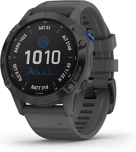 Garmin Fenix 6 Pro Solar gps-watch, Black with Slate Band