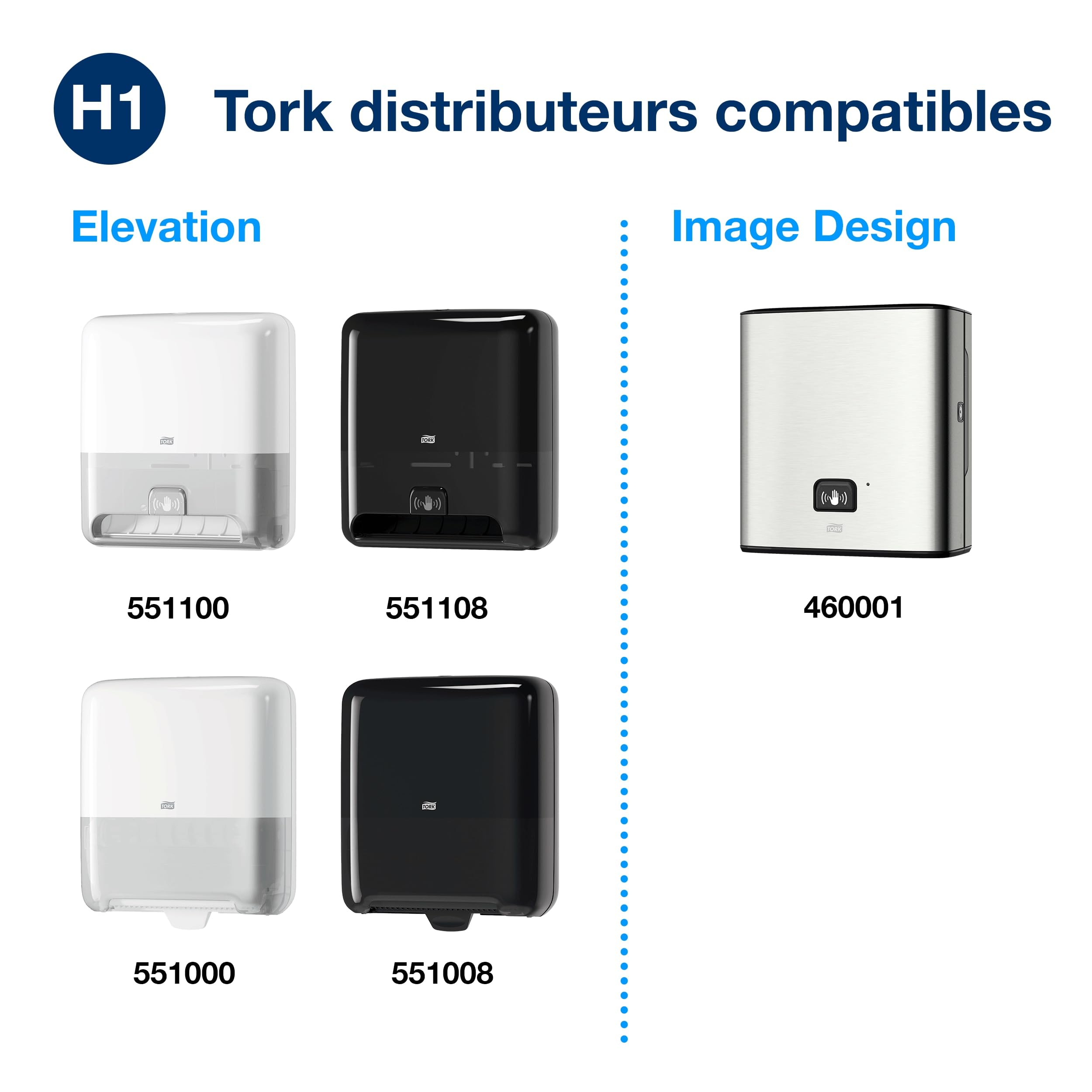 Tork Matic Essuie-mains Rouleaux en papier extra long Universal 290059 - Papier d'essuyage pour Distributeurs H1 - 1 pli blanc - Longueur 280 m Lot de 6