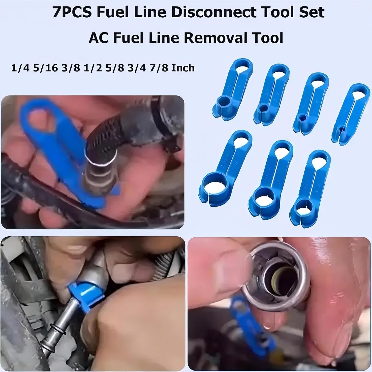 16PCS Car AC Fuel Line Disconnect Removal Tool Set with Storage Box, Valve Core Remover Tool Kit for 1/4 5/16 3/8 1/2 5/8 3/4 7/8 Inch Master Quick Disconnect Tool Kit for Auto Repair Tools