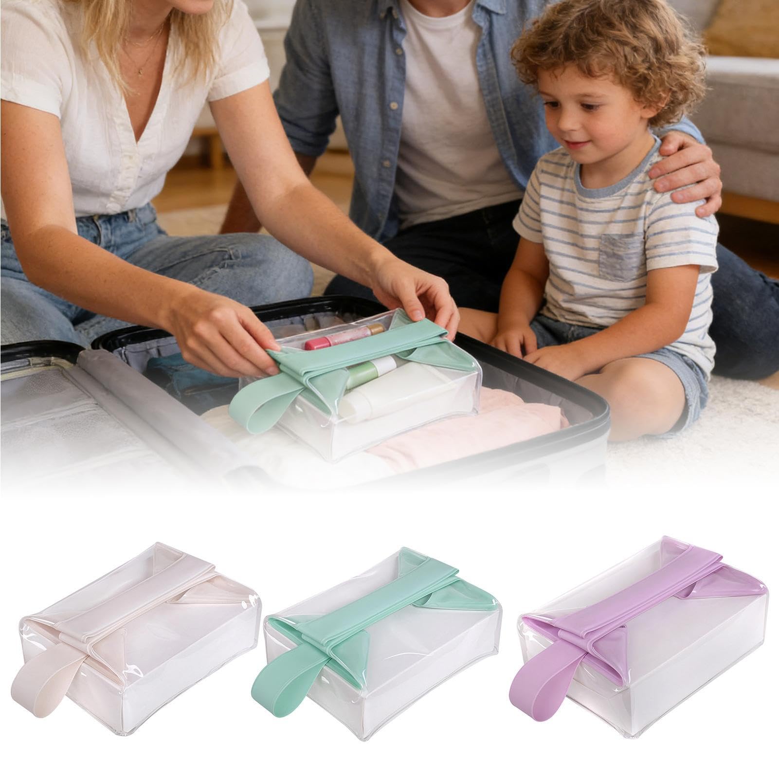 Neceser de Maquillaje Transparente Organizador de Viaje para Maquillaje y