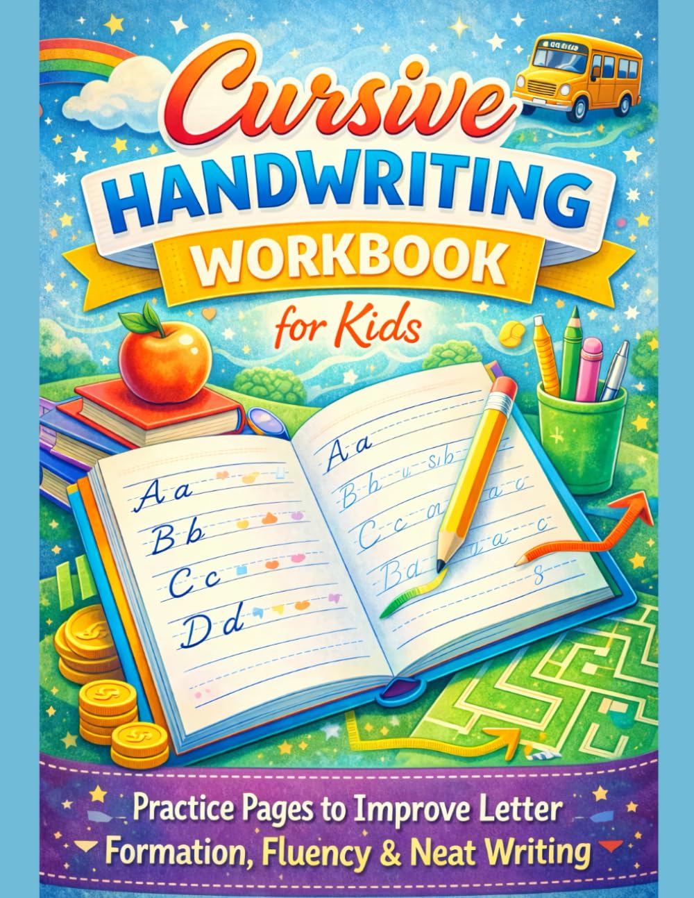 Cursive Handwriting Workbook for Kids: Practice Pages to Improve Letter Formation, Fluency & Neat Writing
