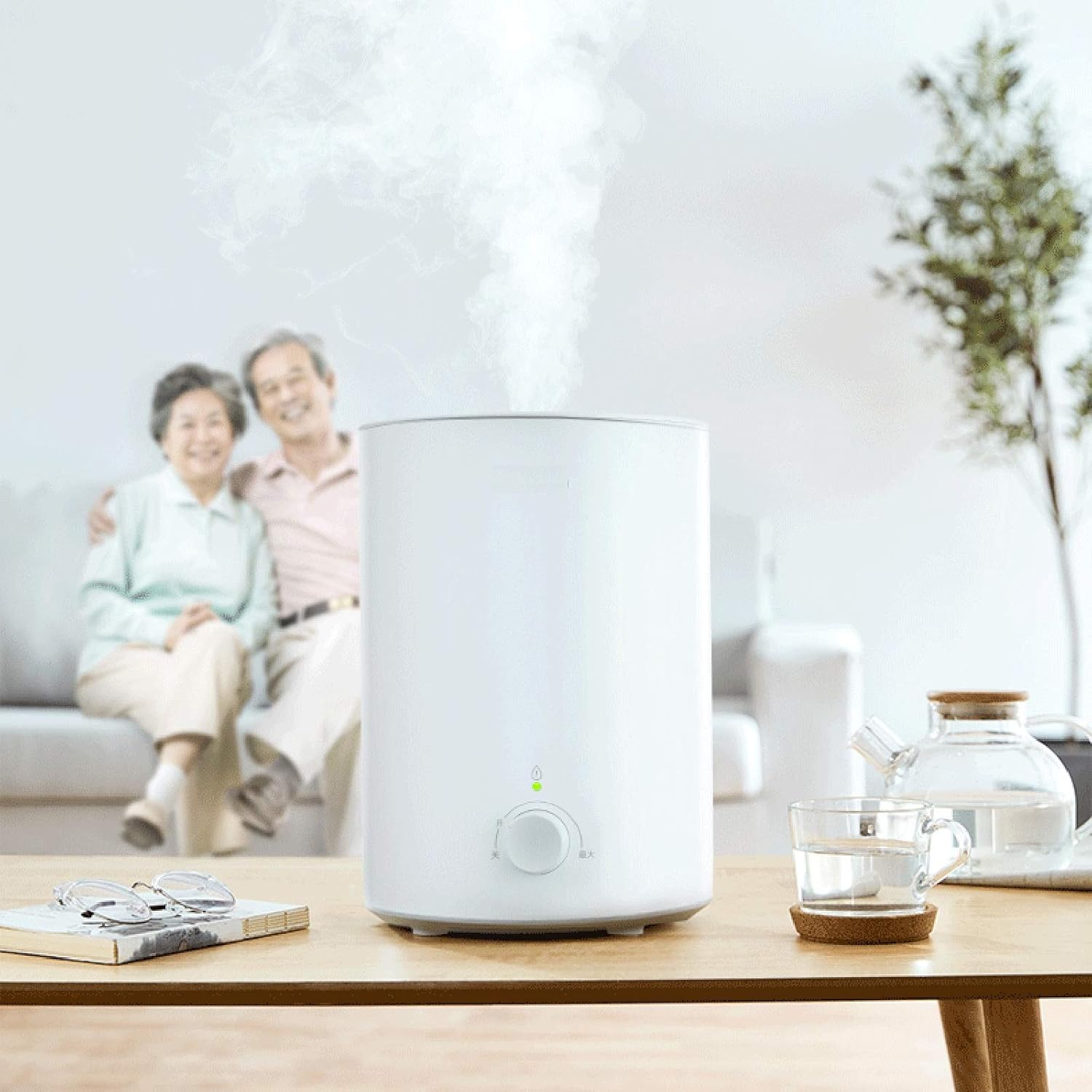 2.5L Household Humidifier Quiet Small Humidifier Large Spray Capacity Clean The Air for Pregnant Women and Babies