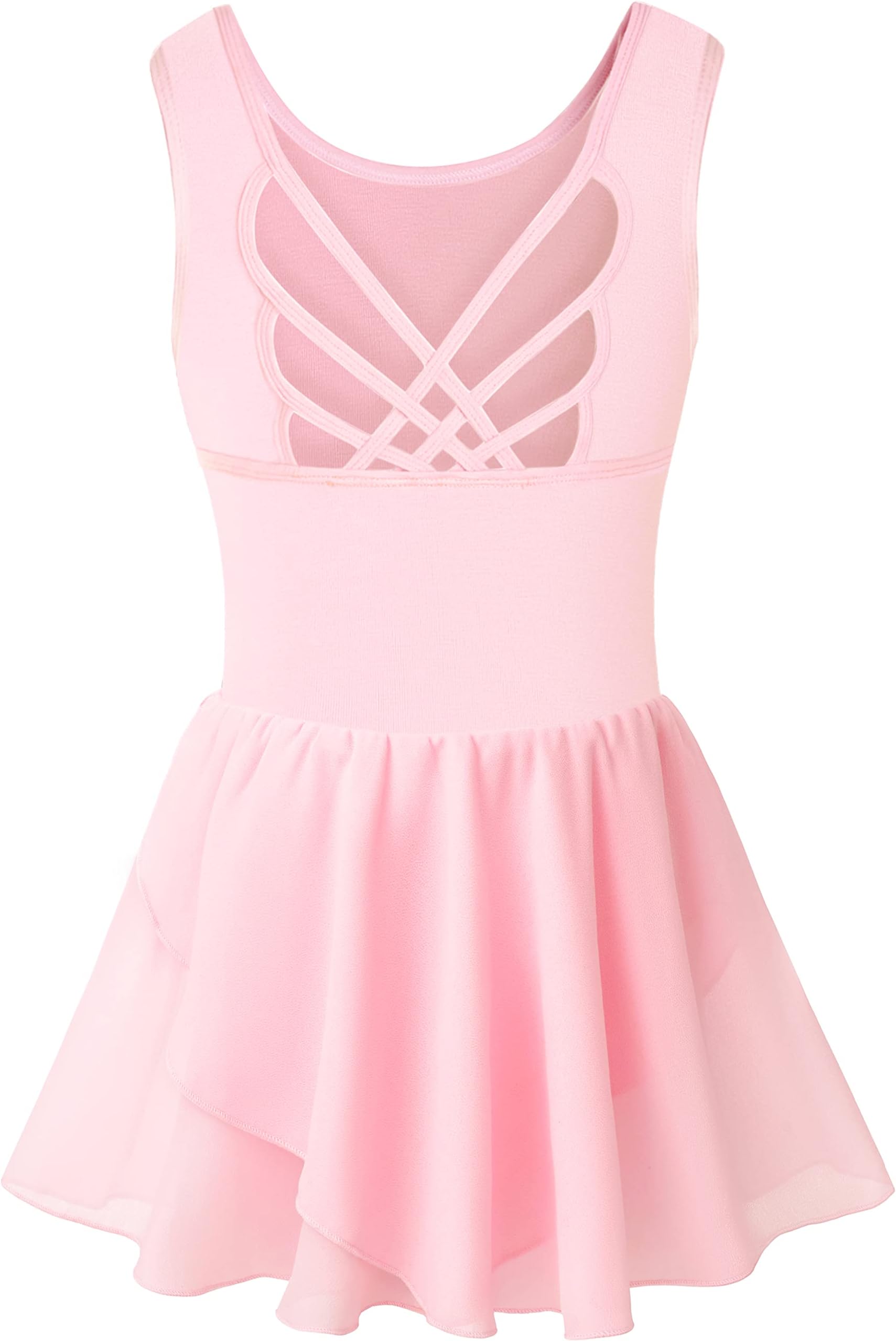 Girls Tank Ballet Leotards with Skirt Toddler Dance Dress,Cute Butterfly Hollow Back