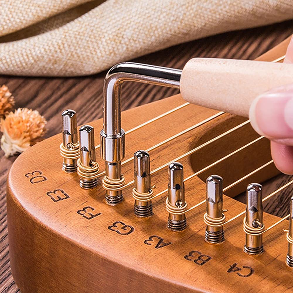 Chinesische Harfe mit 24 Metallsaiten, Harfe aus massivem Mahagoniholz mit Stimmschlüssel, Ersatzsaite, Musik-Tutorial, Musikliebhaber, Anfänger, Kinder und Erw