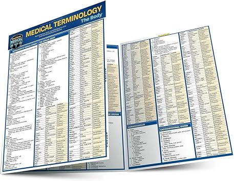 Medical Terminology The Body QuickStudy Laminated Reference Guide Quick Study Academic