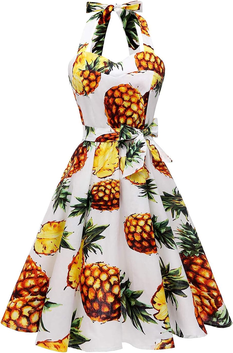 Women'sVintage Polka Audrey Dress 1950s Halter Retro Cocktail Dress