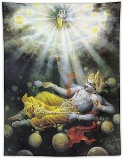 Universes Emanate from Vrindavan Hindu God Tapestry India Spiritual Practice Decorative Painting Living Room Bedroom Wall Art Tapestries 30"x40"