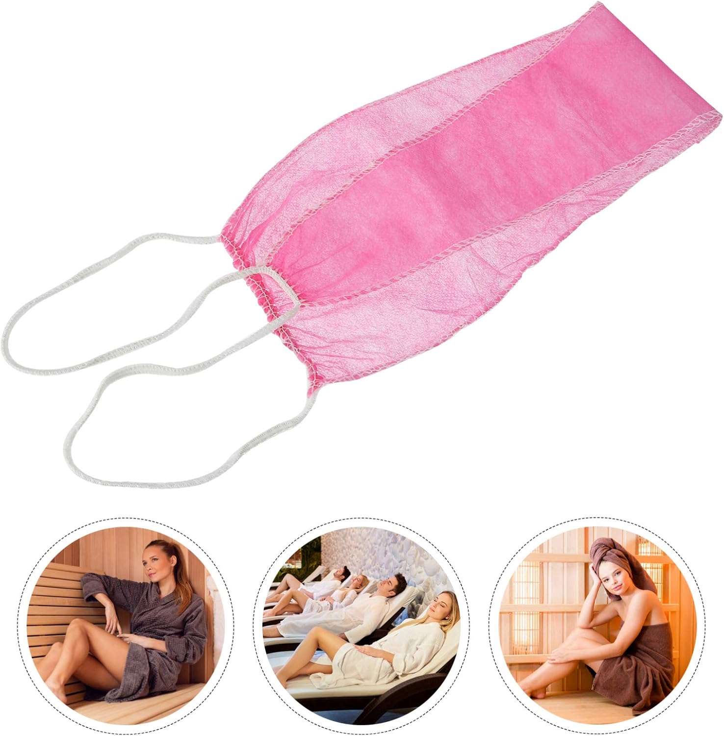 Miniatura 4 de EXCEART 200pcs Tanga Desechable Bragas Ropa Interior T Tangas Mujeres para Spray Bronceado Spa Ropa Interior Rosa