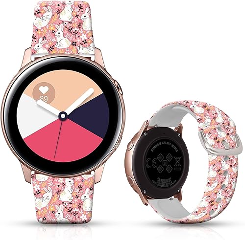 Miniatura 8 de DOO UC Correa de silicona floral de Navidad de 0.787 pulgadas compatible con Samsung Watch Active 2 de 1.575 pulgadas, 1.654 pulgadas, correa de