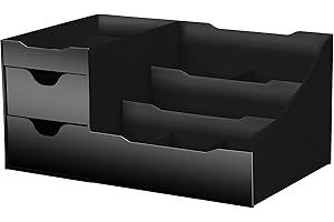 Uncluttered Designs Large Black Vanity Organizer: A Touch of Sophistication for Your Grooming Essentials