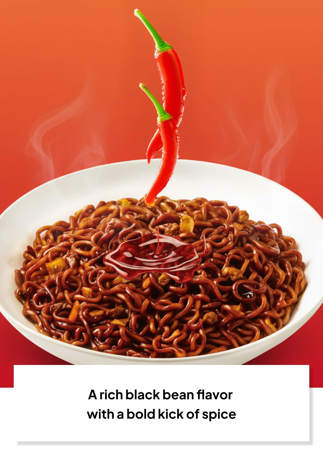 Korean Food Bulramen Stir-Fried Ramen Jjajang, Artificial Spicy Chicken Flavor, 5 Packs (4.9 oz Each), Korean Black Bean Instant Noodles