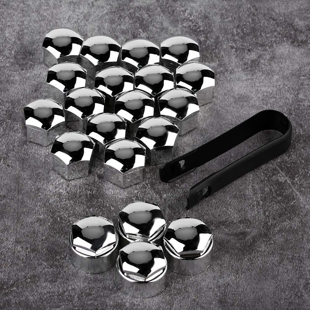 20 Pièces Cache-Écrous Gris 17mm Pour Roues Voiture - Protection Antivol Universelle