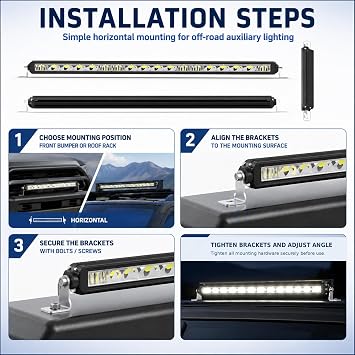 Super Slim LED Light Bar,Single Row LED Work Driving Lights bar Reflector Spot Flood Combo Off Road Light (20 inches)
