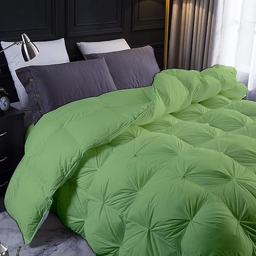 Edredón alternativo de plumón de salvia, tamaño doble, XL, 66.1 x 8.7in, 1 pieza para todo el año, 22.93ozm con pestañas de esquina 100% algodón
