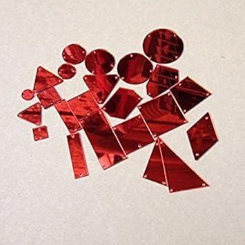 Sew On Flat Back Red Acrylic Mirror Diamante Rhinestone Crystal Mirror Beads with Hole for DIY Wedding Dress Clothing Bags Shoes Decoration