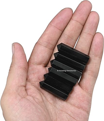Miniatura 3 de Black Obsidian Crystal Points Bulk 3 Pcs Healing Crystals and Stones - Hexagonal Healing Point Bulk Crystals for Crafts - Premium Gemstones and