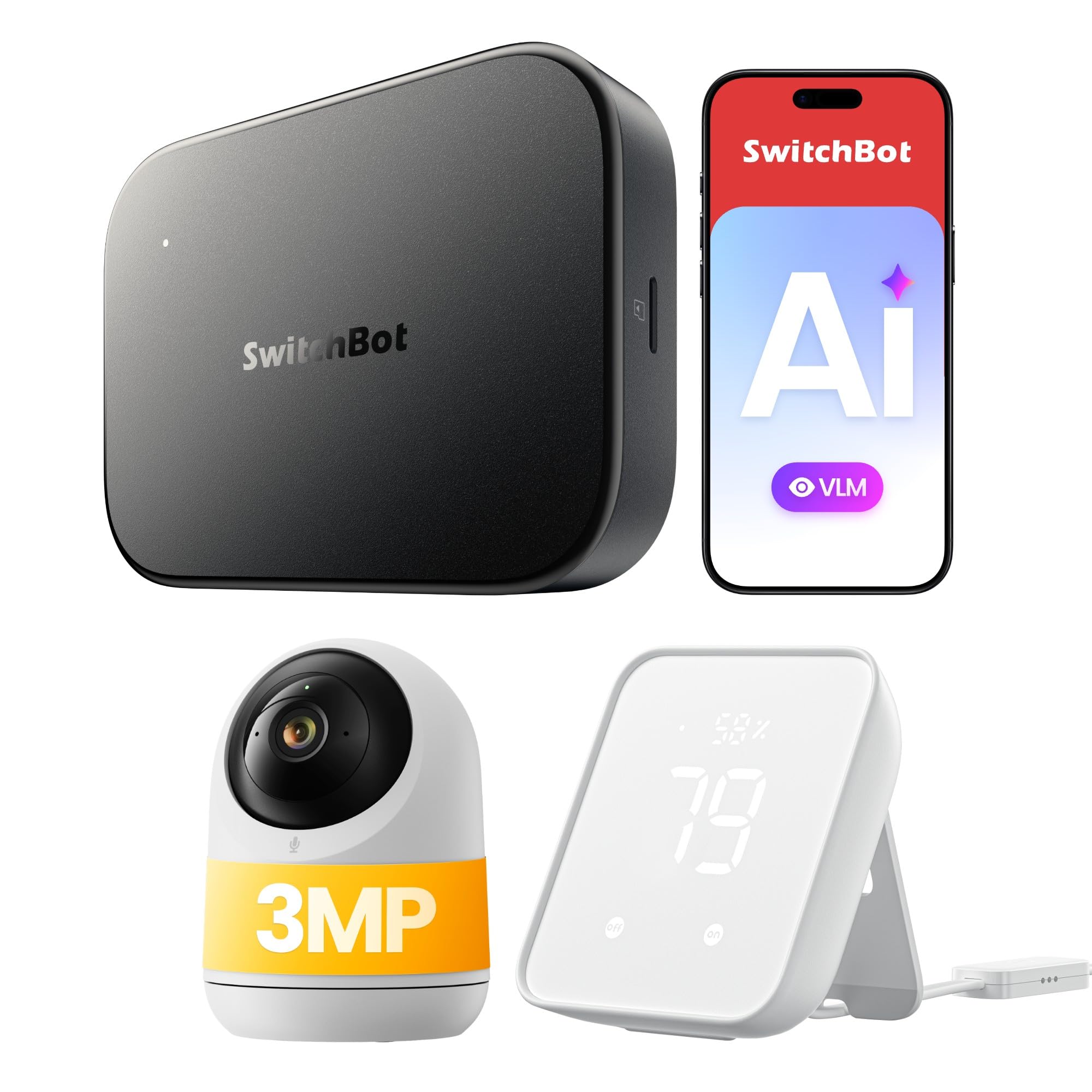 Amazon.co.jp: SwitchBot AI ハブ 防犯カメラ 300万画素 ハブ2