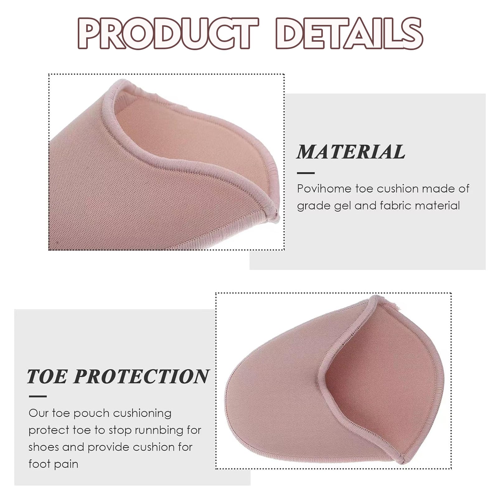 LAQWYNKB protector dedos pie, Puntera para Zapatos de Punta Protectores de Puntas para Ballet Plantillas Antideslizantes Protector Dedos Pies para Mujeres y Niñas, Rosa Claro