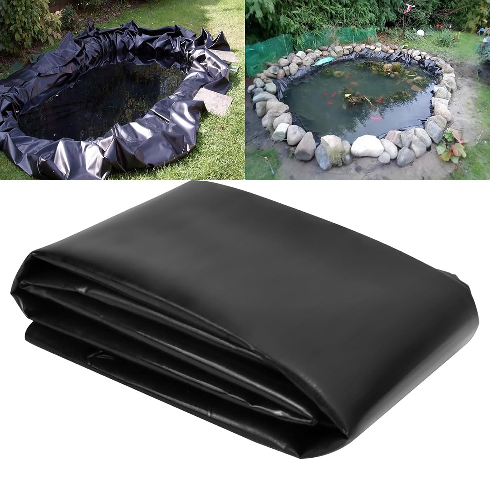 Estanque Prefabricado Grande, Lona para Piscina y Jardín, Revestimiento Duradero para Fuentes, Arroyos y Cascadas