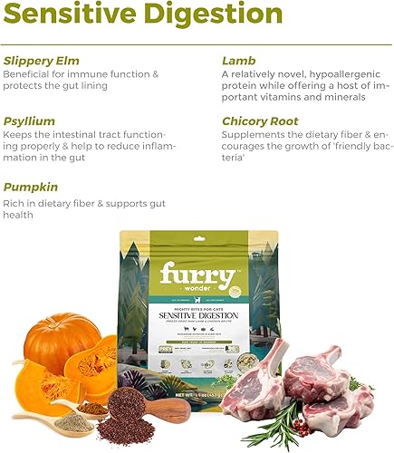 Miniatura 3 de FURRY WONDER Alimento crudo liofilizado para gatos, receta de cordero y pollo, 16 onzas, comida para gatos con alto contenido de proteínas y sin