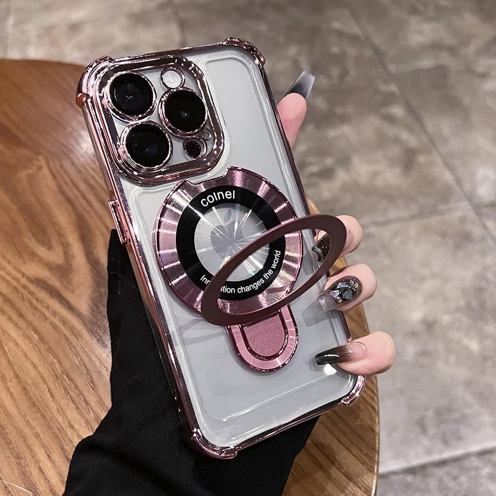 Coque transparente antichoc avec support magnétique puissant pour iPhone 14 Plus