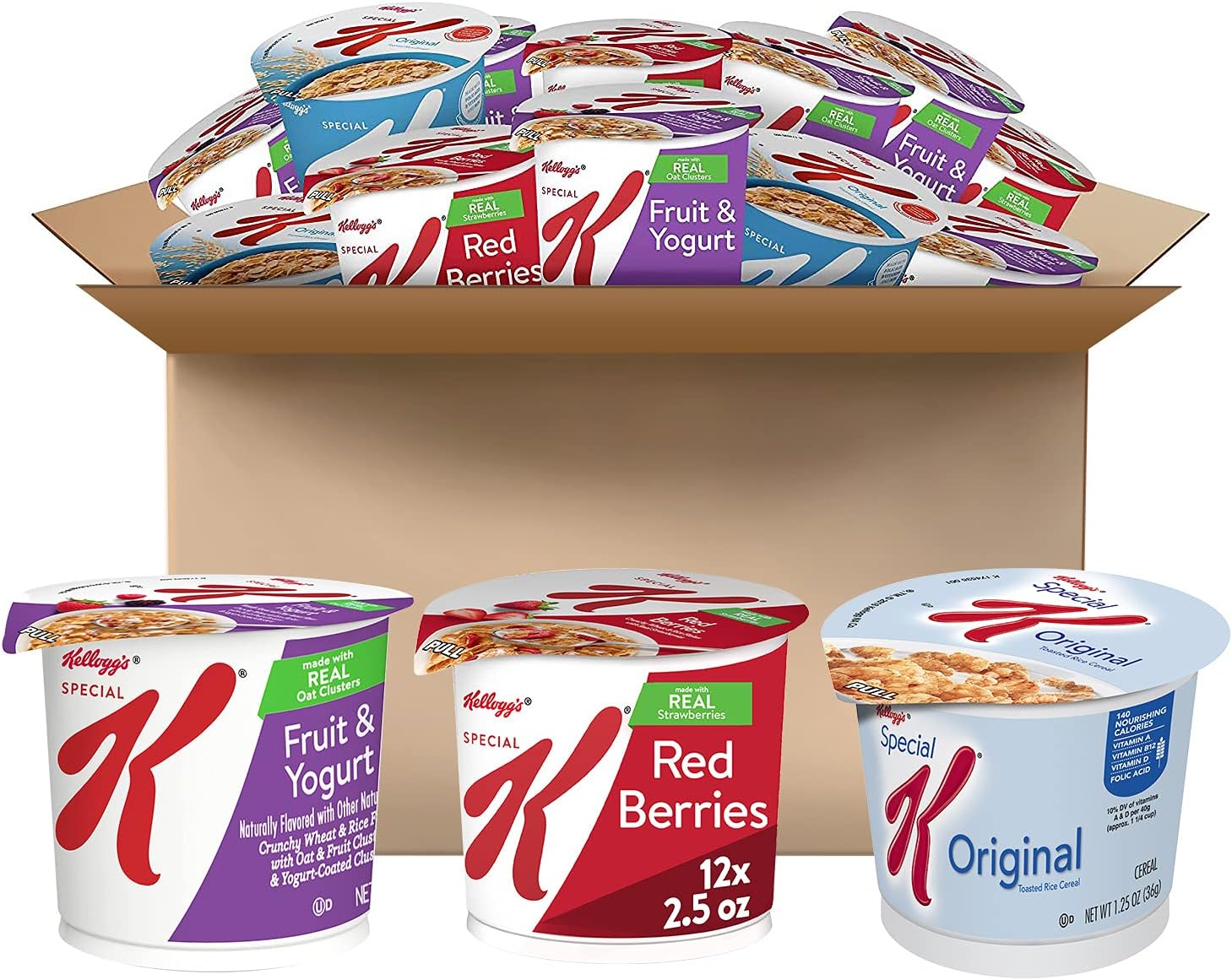 Kellogg's Special K Breakfast Cereal in a Cup, Variety Pack, Assortment Varies, Single Serve (24 Cups)