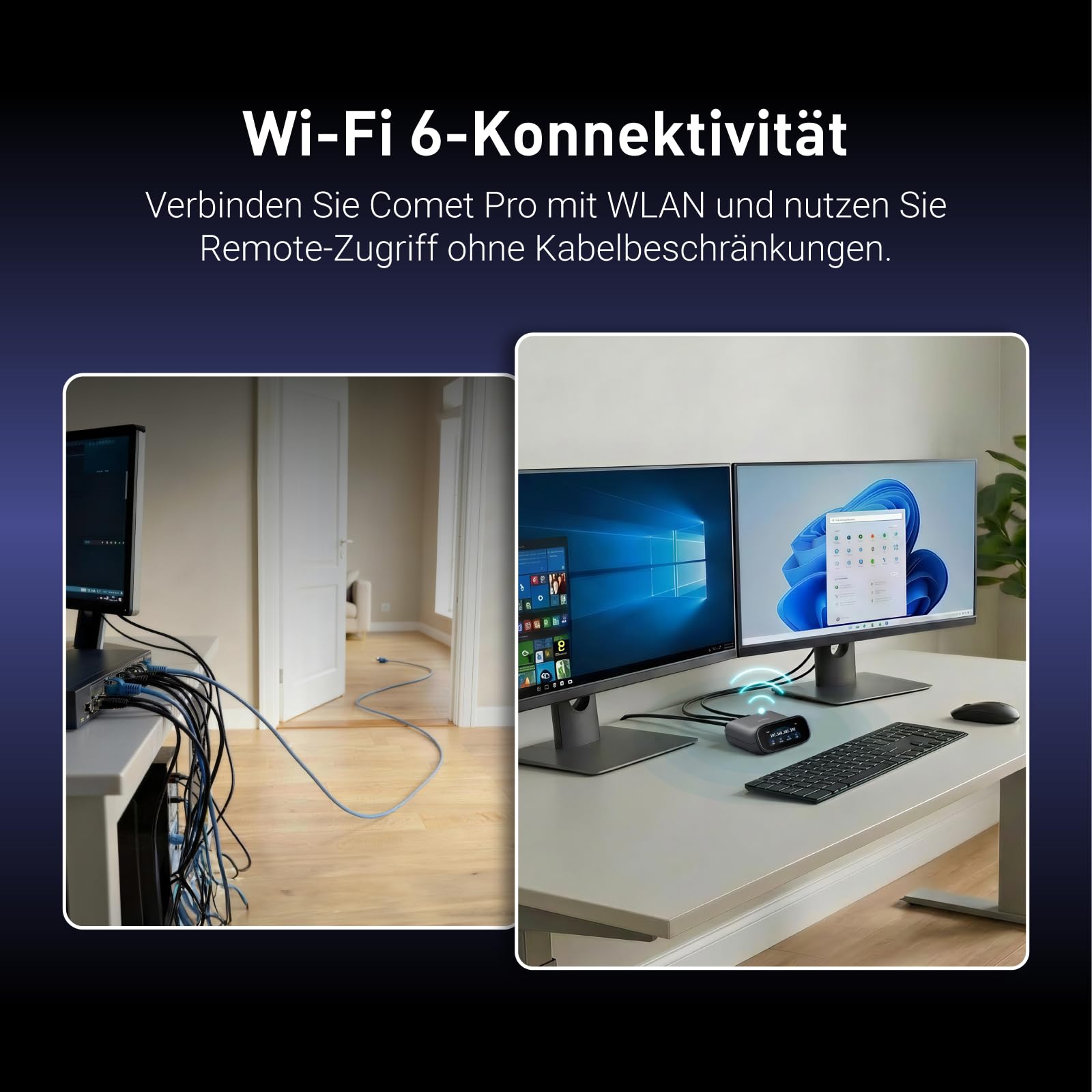 GL.iNet Comet Pro (GL-RM10) Remote KVM über Wi-Fi 6: 4K@30fps Passthrough, Touchscreen, 32GB eMMC, Tailscale Fernzugriff & ATX/SwitchBot-Steuerung für Notfallwiederherstellung, Ideal für Home Office